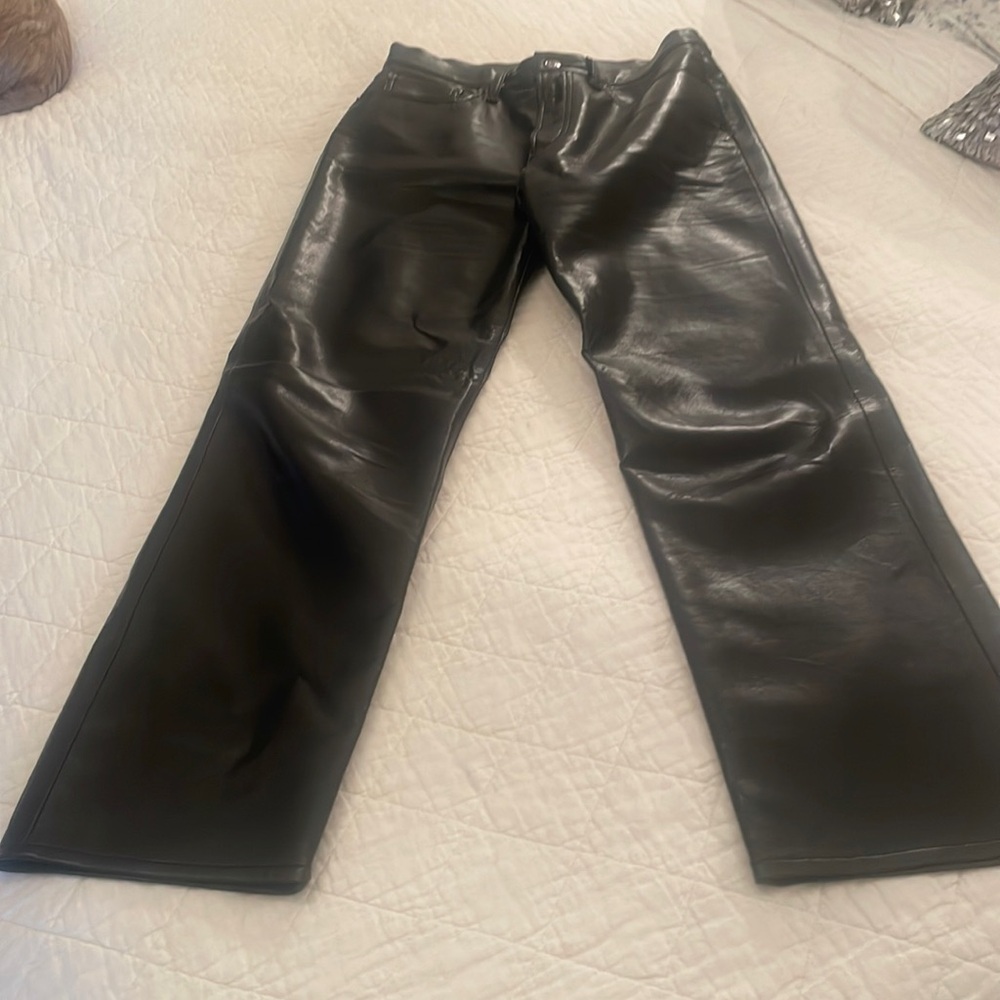 AGOLDE recycled leather pants .
